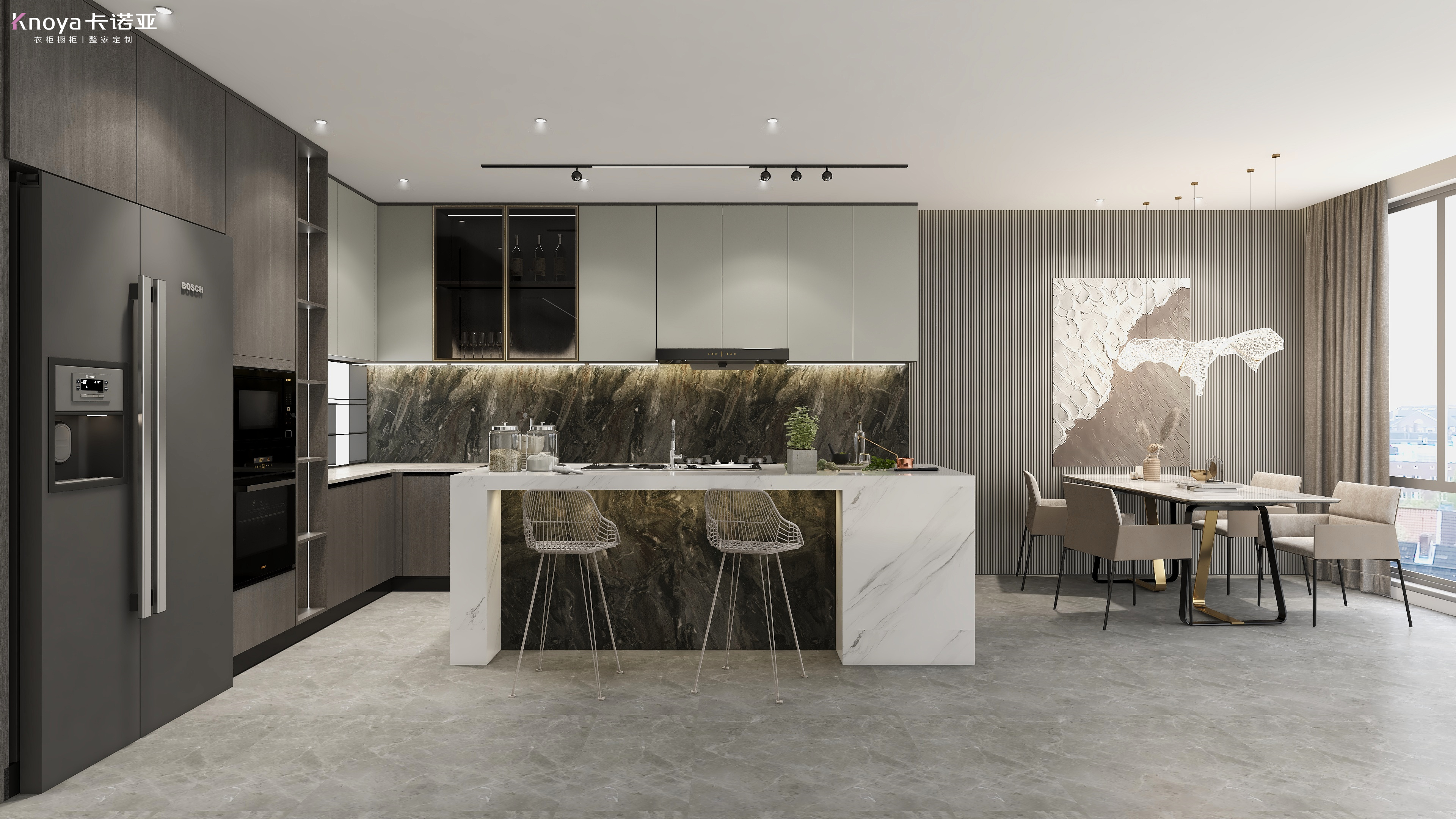 L型廚房結合島臺 L型廚房結合島臺